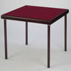 Card table with mahogany finish and burgundy baize