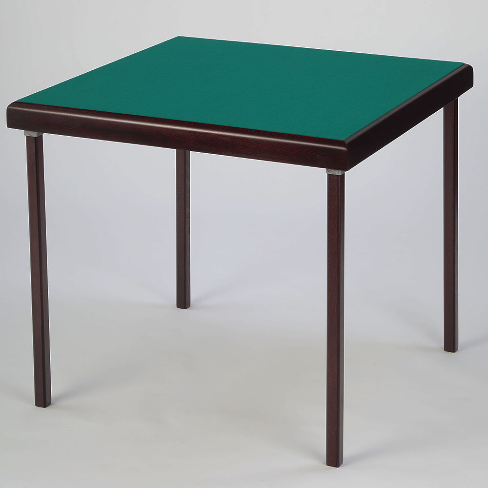 Pelissier Premier card table with mahogany finish and green baize.