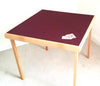Pelissier Premier card table with natural beech finish and burgundy baize