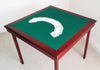 Royal card table with mahogany finish and green baize