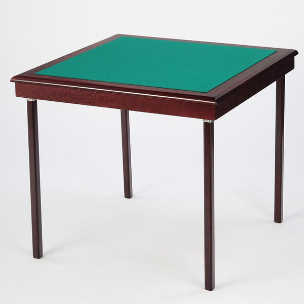 Royal card table with mahogany finish and green baize