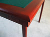 Royal card table with mahogany finish and green baize