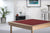 Royal card table with natural beech finish and burgundy baize