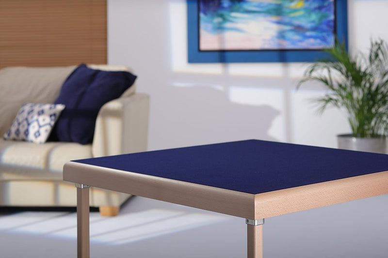 Premier card table with natural beech finish and blue baize