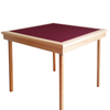 Royal card table with natural beech finish and burgundy baize