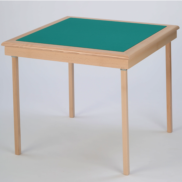 Pelissier Royal card table with natural beech finish and green baize
