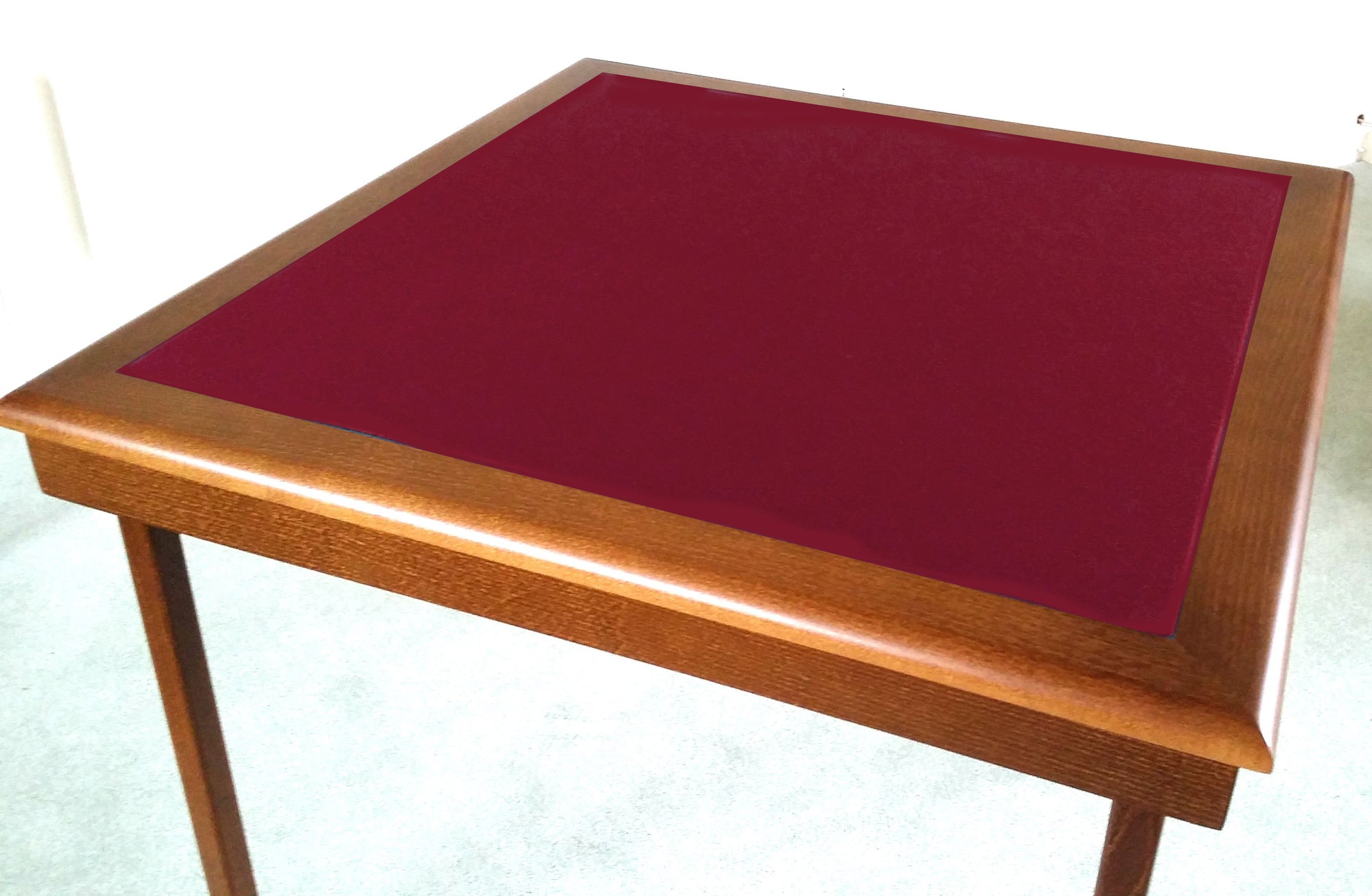Baize Card Table Pelissier Royal card table with walnut stained wood and burgundy baize